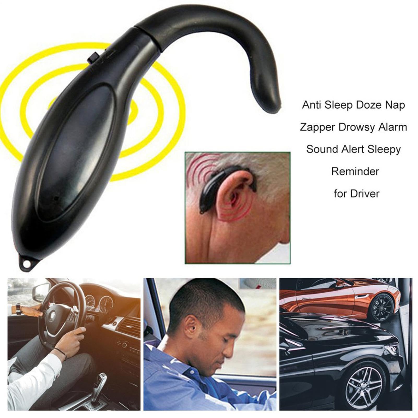 Allarme Anti Sonno Driver - 5 x 7,5 cm Allarme Fatigue | Forma Delfino Sensore Orecchio, Dispositivo di Sicurezza Guida Notte per Auto Camion Lunghi Viaggi Accessorio Protezione