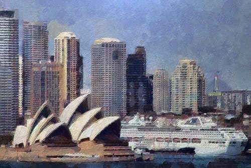 Posterazzi PDXFAS1498LARGE - Póster de Sydney Harbor Ronald Bolokofsky 36 x 24 pulgadas multicolor