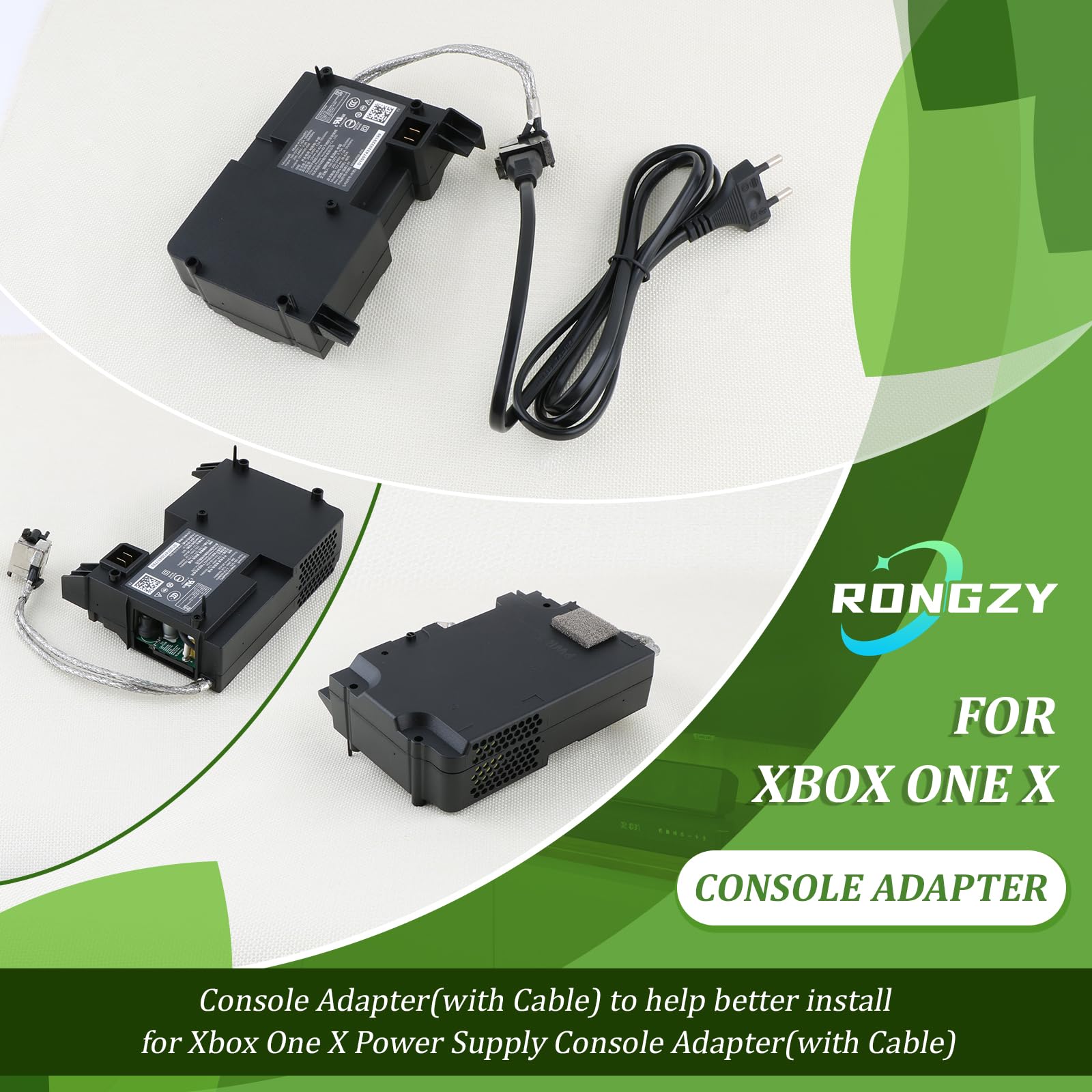 RongZy Für Xbox One X Netzteil Ersatz für One X Interne Netzteil Stromquelle mit AC-Adapter Konsolenzubehör mit Reparaturwerkzeuge