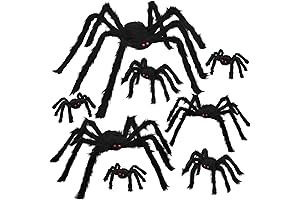 Giant Spiders Halloween Decorations Outdoor - Amandir 8 PCS Realistic Fake Spider Props
