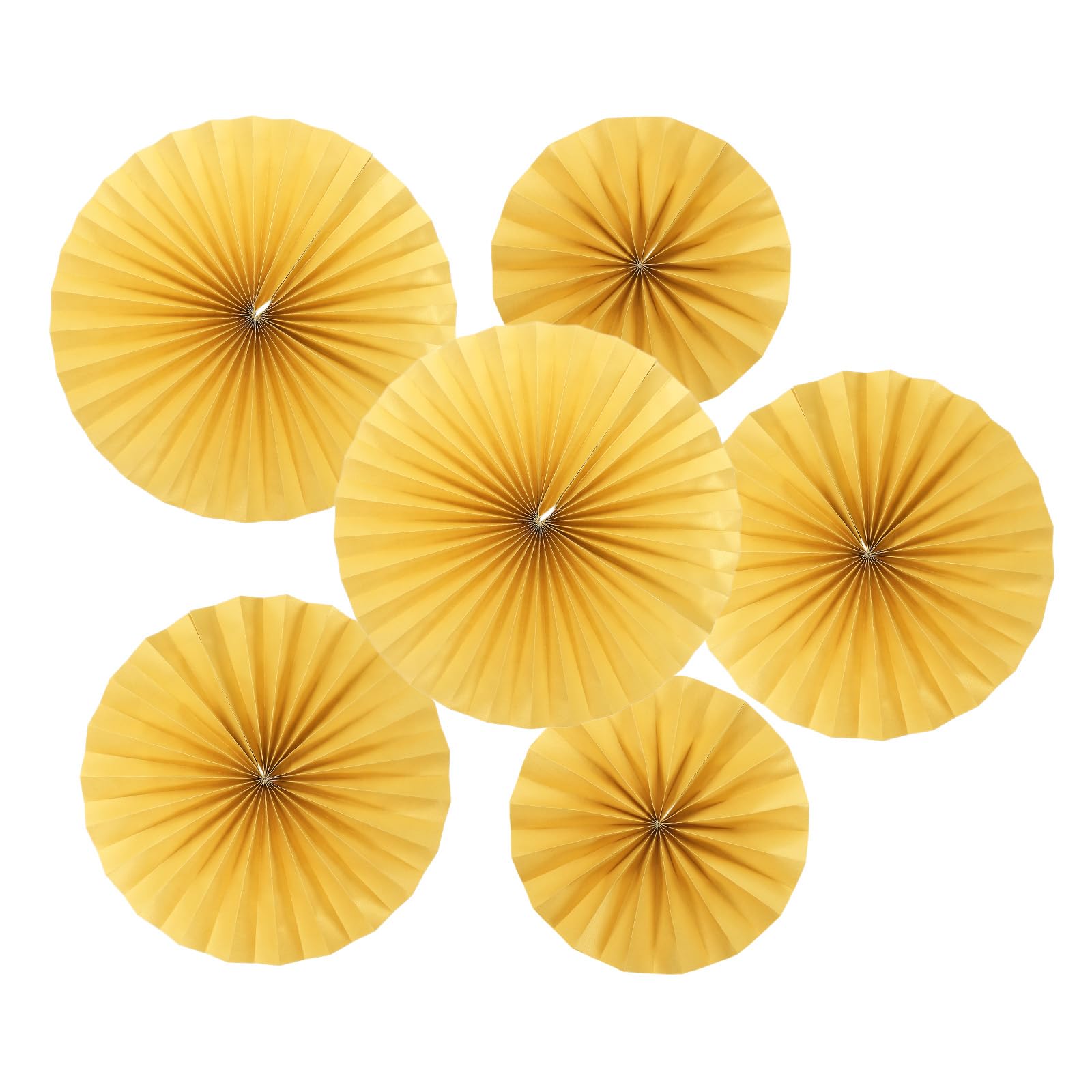 Éventails ronds en papier PATIKIL dorés | Set de 6 suspensions en nid d'abeille avec perle