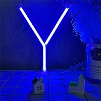 Vista 29 de Letras de neón azules, letreros LED que funcionan con pilas, luces LED del alfabeto, letrero de marquesina, letras decorativas de marquesina, luces