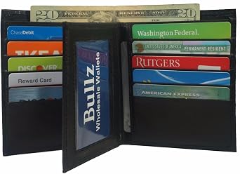 Genuine Leather European Style Large Hipster Bifold Mens Wallet