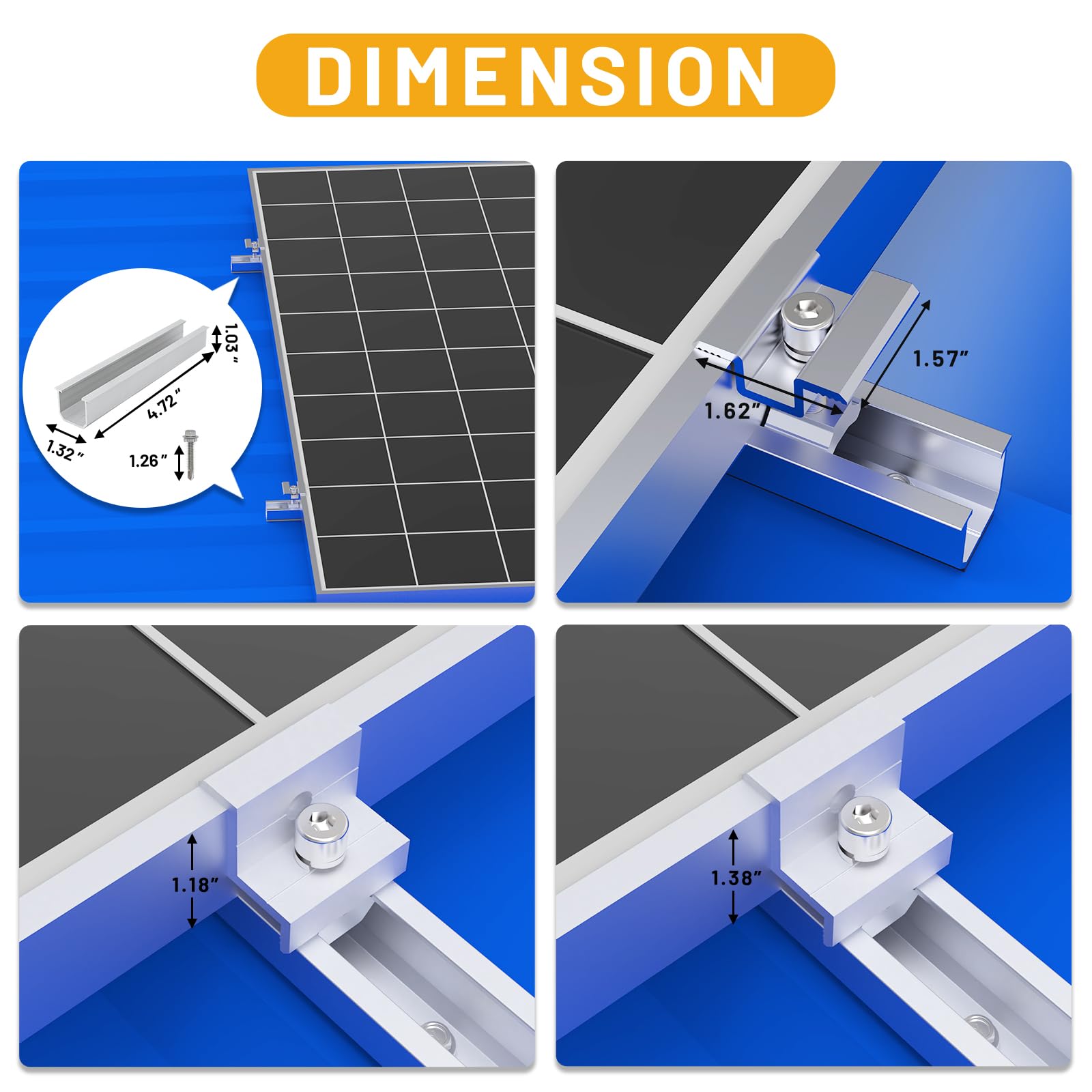 Snapklik.com : Solar Panel Mounting Brackets Mid And End Clamps And ...