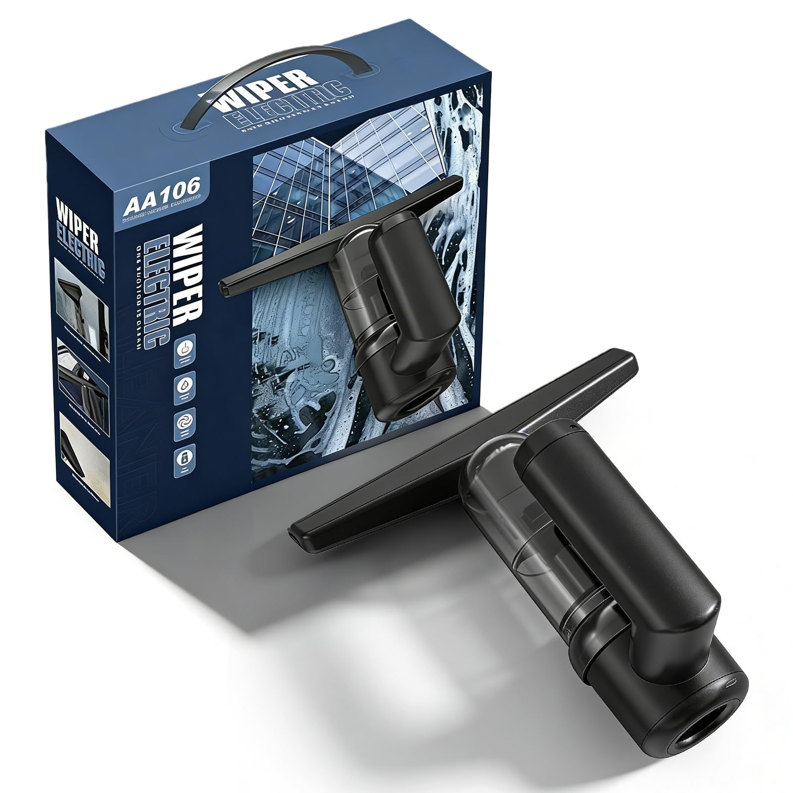Lave Vitre Électrique, Aspirateur Vitre Avec Réservoir 100 ml, 5000 PA Aspiration, Pour Fenêtres, Miroirs Et Carrelages, Raclette Vitre