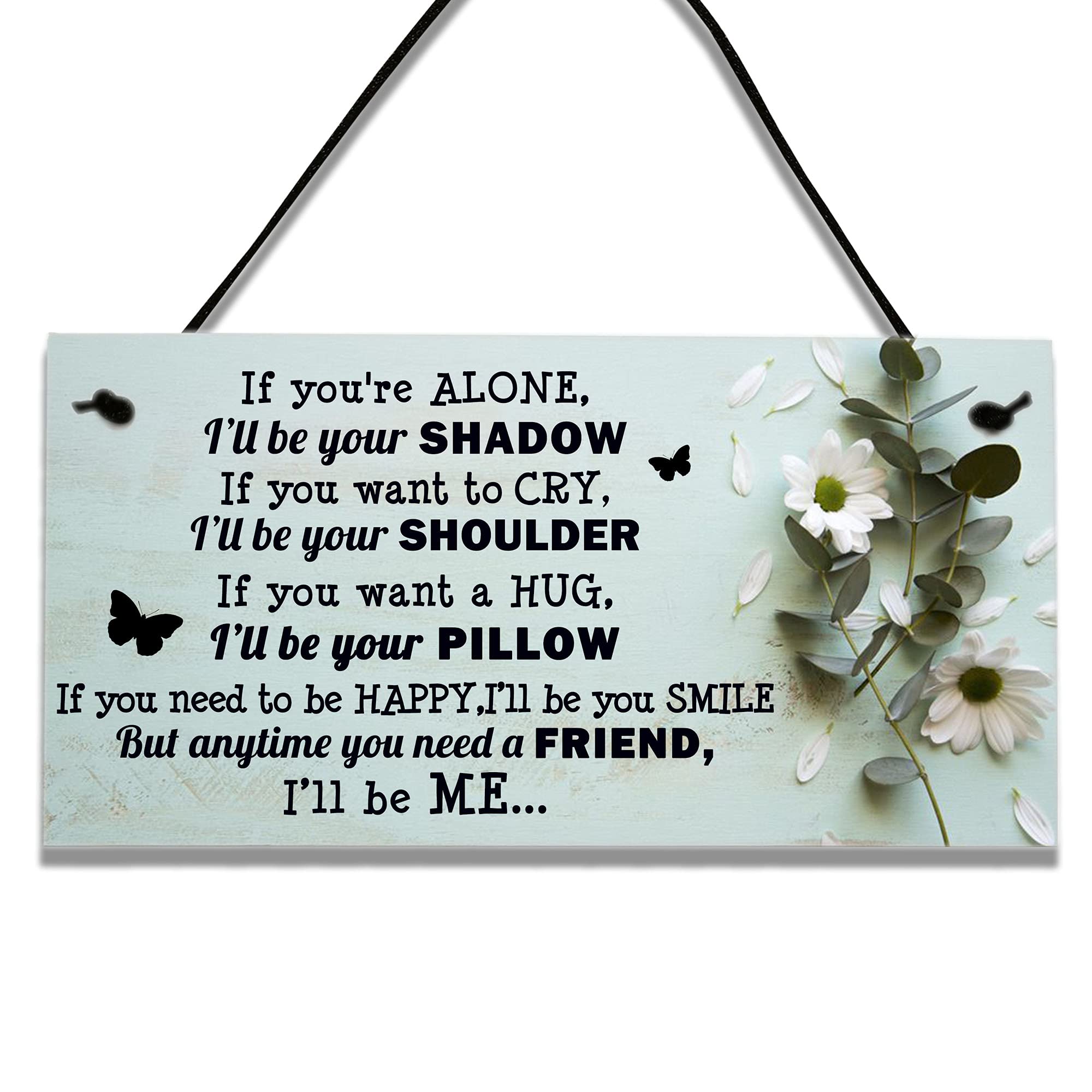 Gutegifts Men's Black Floral Design Friendship Gifts For Mo Best Friends Bff Plaque Birthday Christmas Home Decoration Wall Hanging Sign