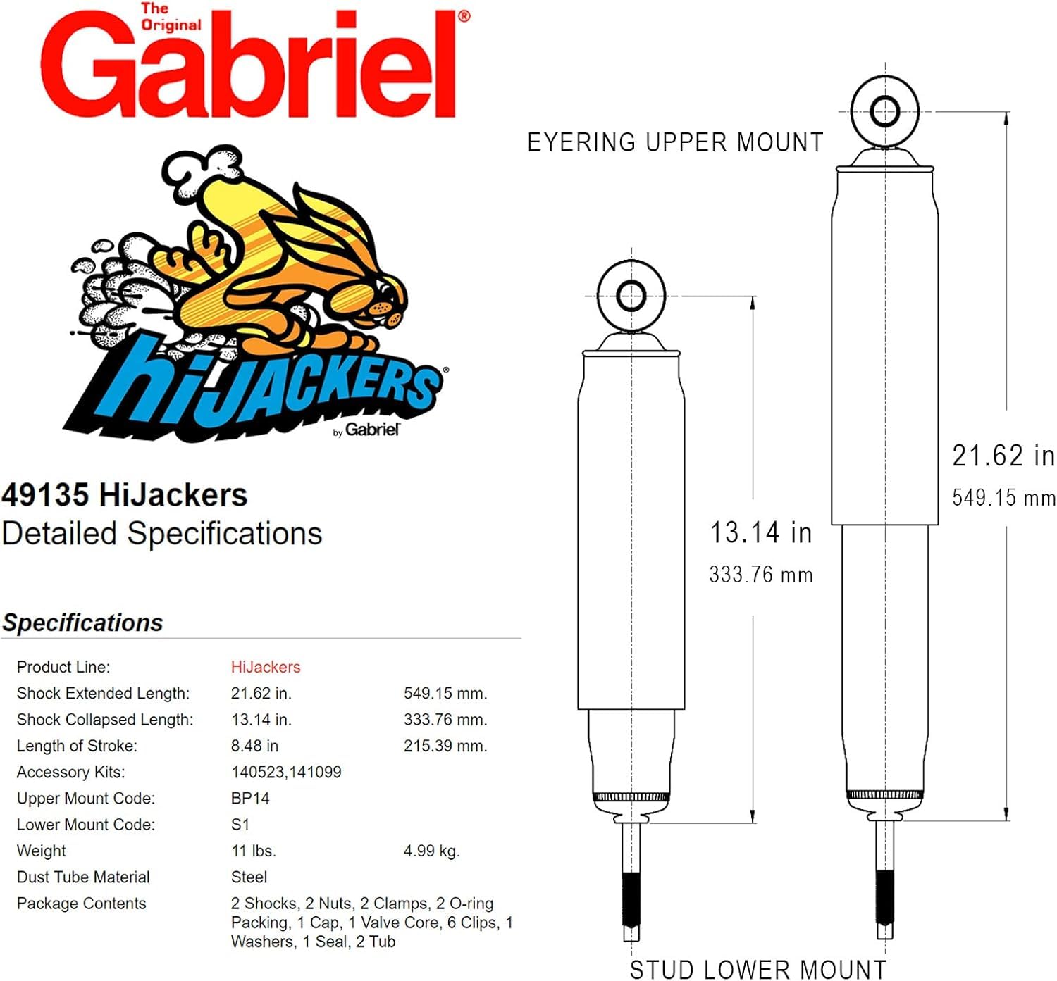 Gabriel 49135 Hijacker, zestaw 2 szt