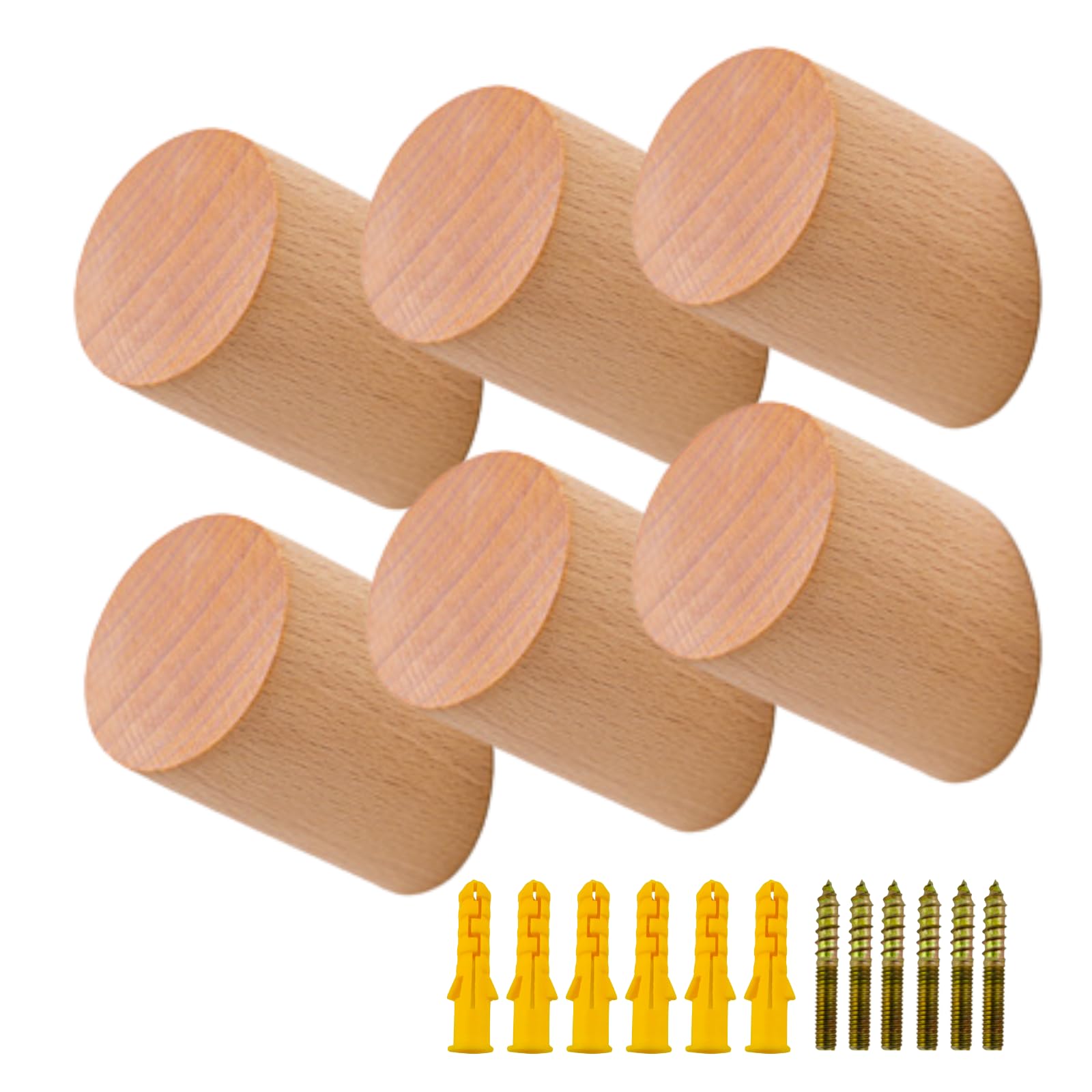 Amazon.co.jp: Nanarico 木製壁掛けフック 無垢ナチュラル 木製