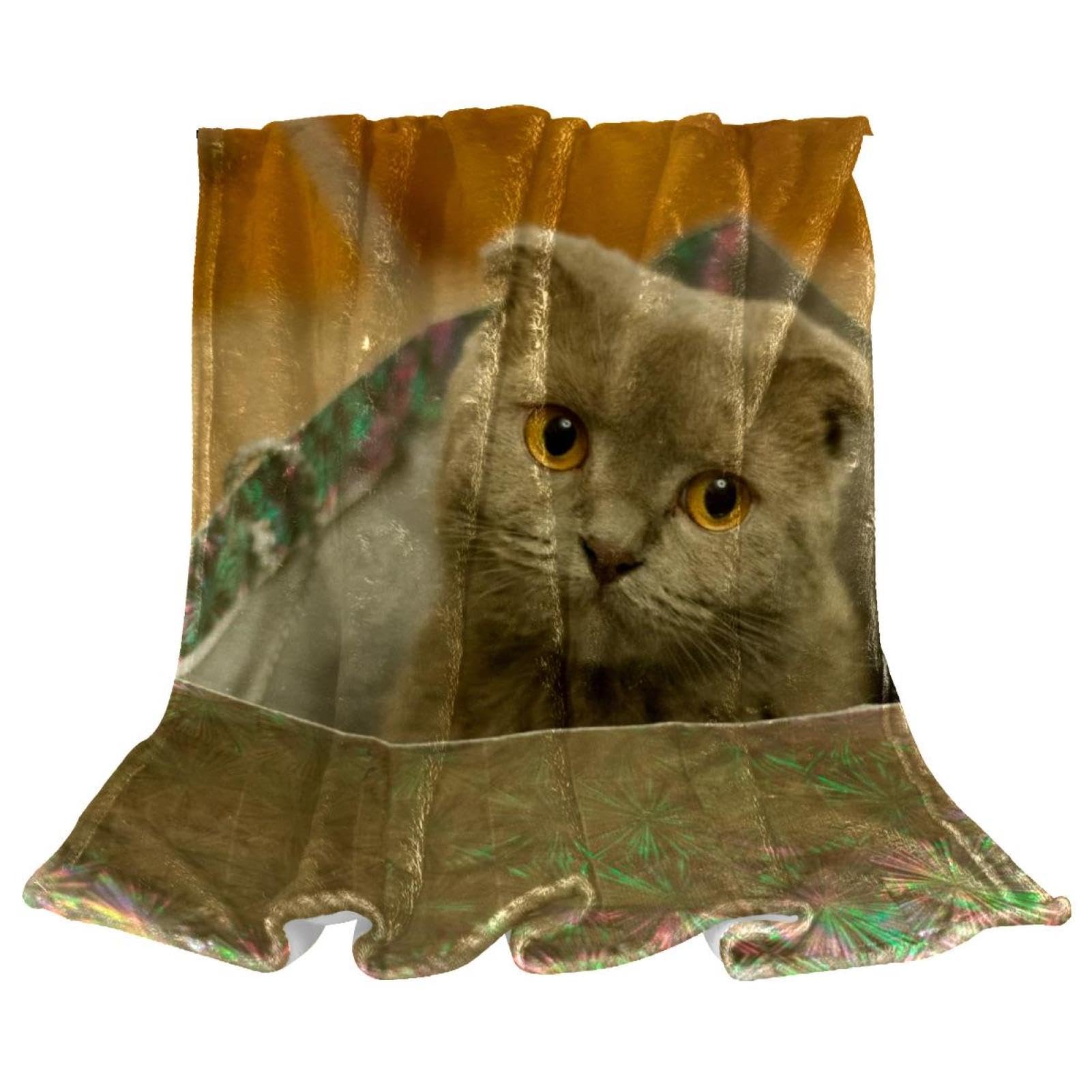 Couverture polaire animal cat chaude et douce pour protèger vos divans