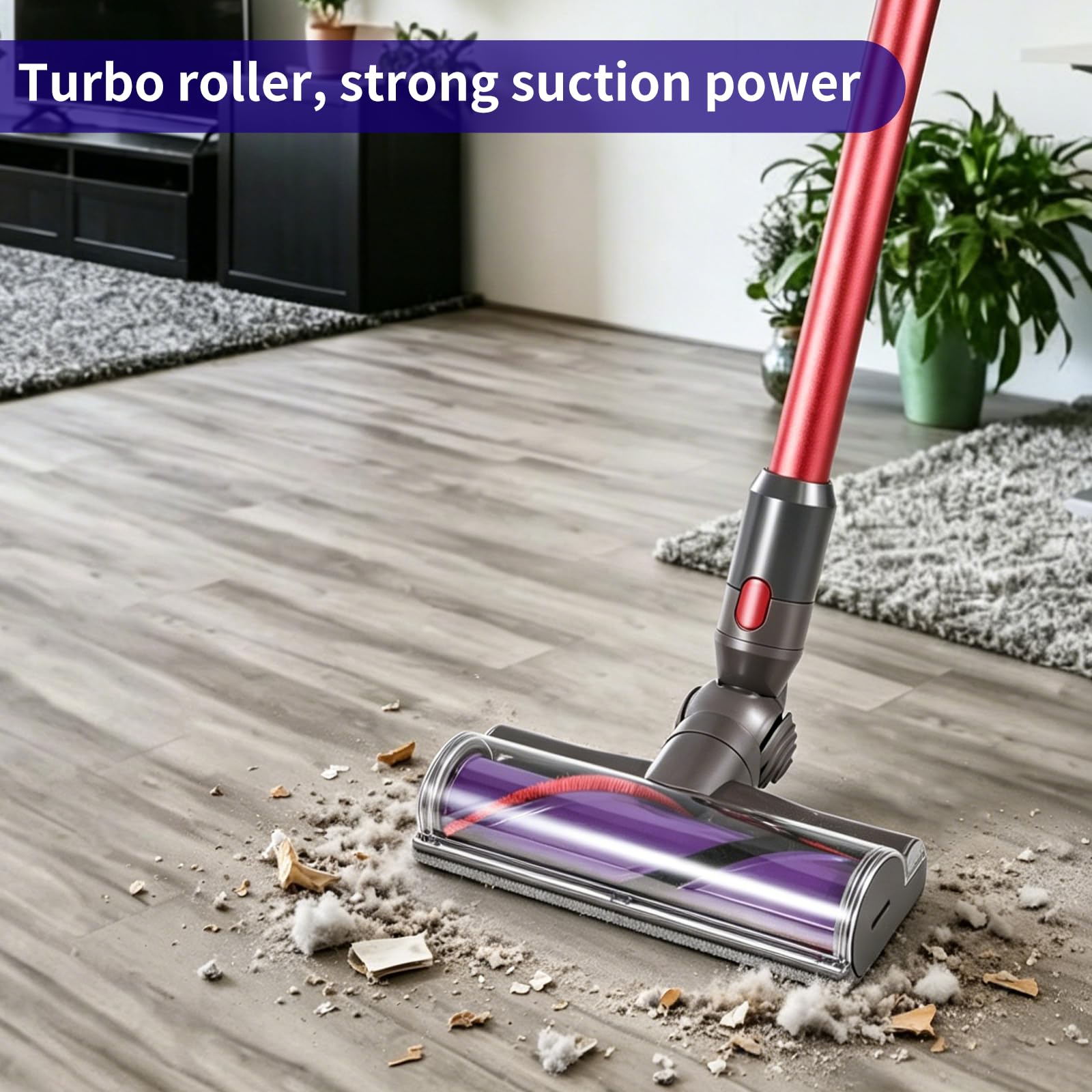 Cepillo compatible con Dyson V10 V11 V7 V8 V15, accesorio de repuesto para boquilla de suelo de turbina de 25 cm, adecuado para suelos duros y alfombras