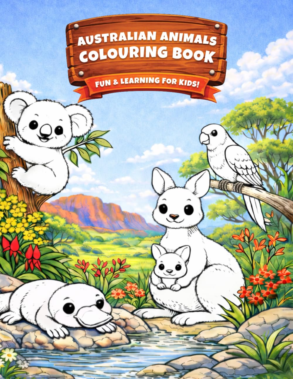 33 Friendly Australian Animals Colouring Book: A Fun Colouring Adventure for Kids Ages 3 - 6