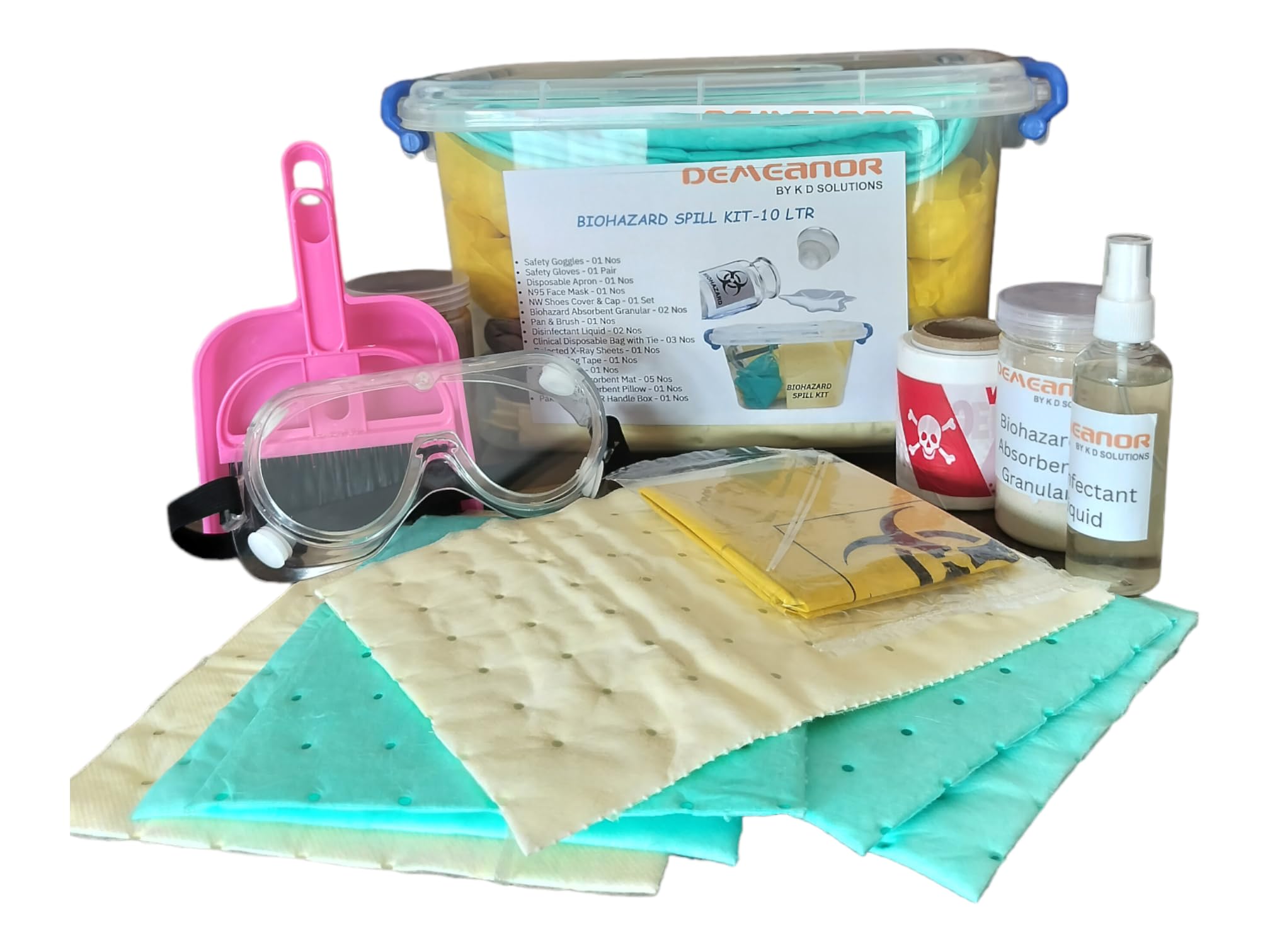 BIOHAZARD DAMNATION グッズいろいろセット DEMEANOR Bio-Hazard Spill Kits (10 LTR HANDLE BOX) : Amazon.in