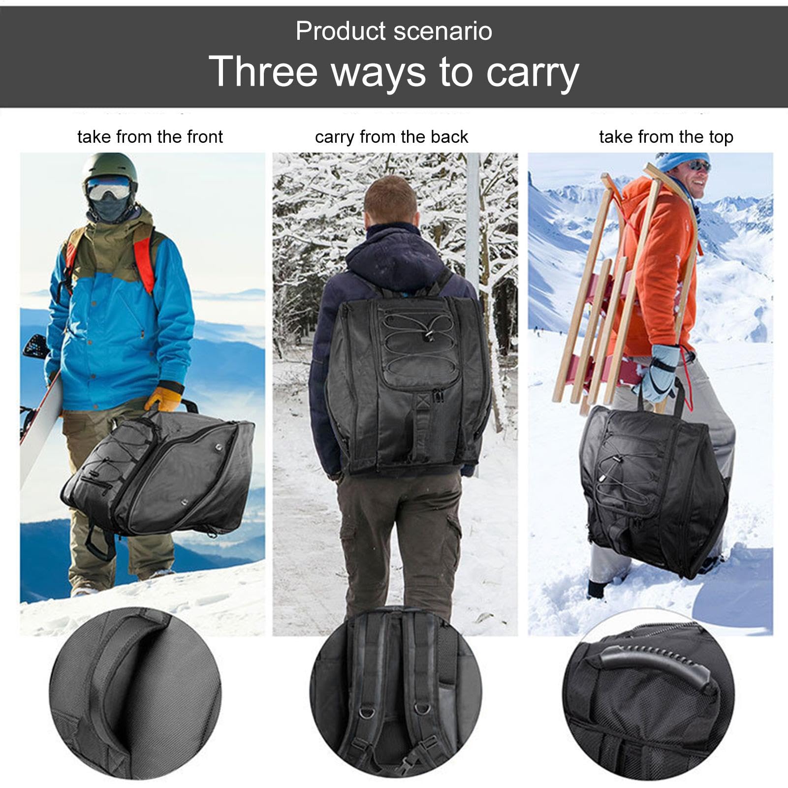Generico Borsa Da Viaggio Portascarponi Da Sci Multifunzionale Ergonomica | Borsa da Viaggio Impermeabile per Scarponi da Sci Outdoor Ampia Capacità Per Lo Sci Lo Snowboard E Le At