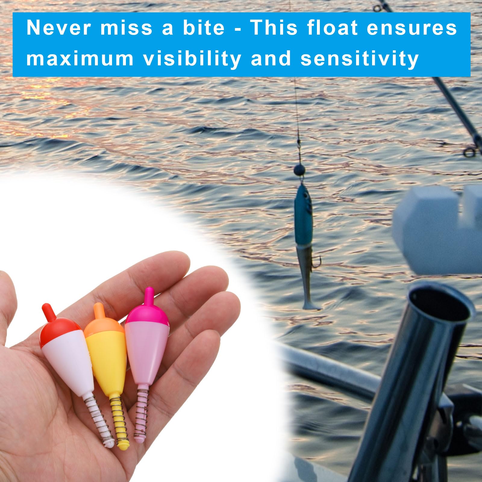 PATIKIL Fishing Float Bobbers, 10 Pack Hard ABS Oval Stick Spring Slip Bobber for Crappie Trout Bass Fishing Red - Image 4