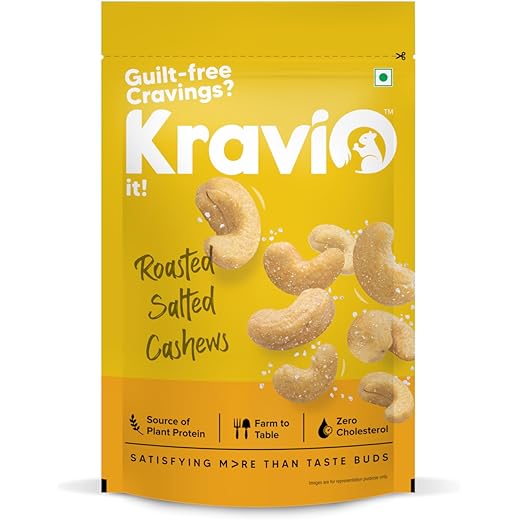 Kravio Premium Roasted Salted Cashew Nuts 200g