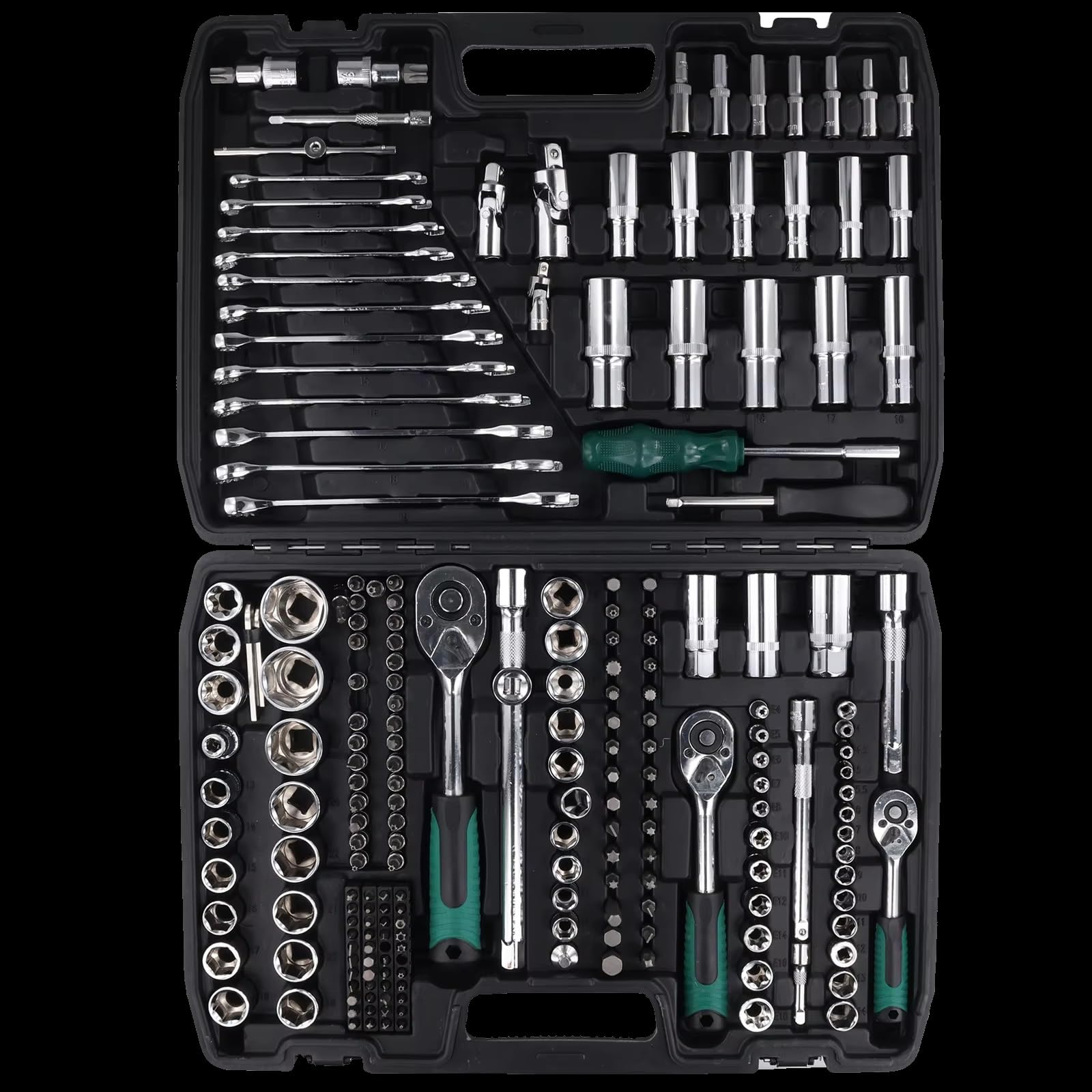Juego llaves trinquete Juego De Llaves Trinquete 216 Uds. Destornillador Llave De Trinquete De 1/4" 3/8" Y 1/2 "con Llave De Trinquete De 24 Dientes Para Reparación De Automóviles