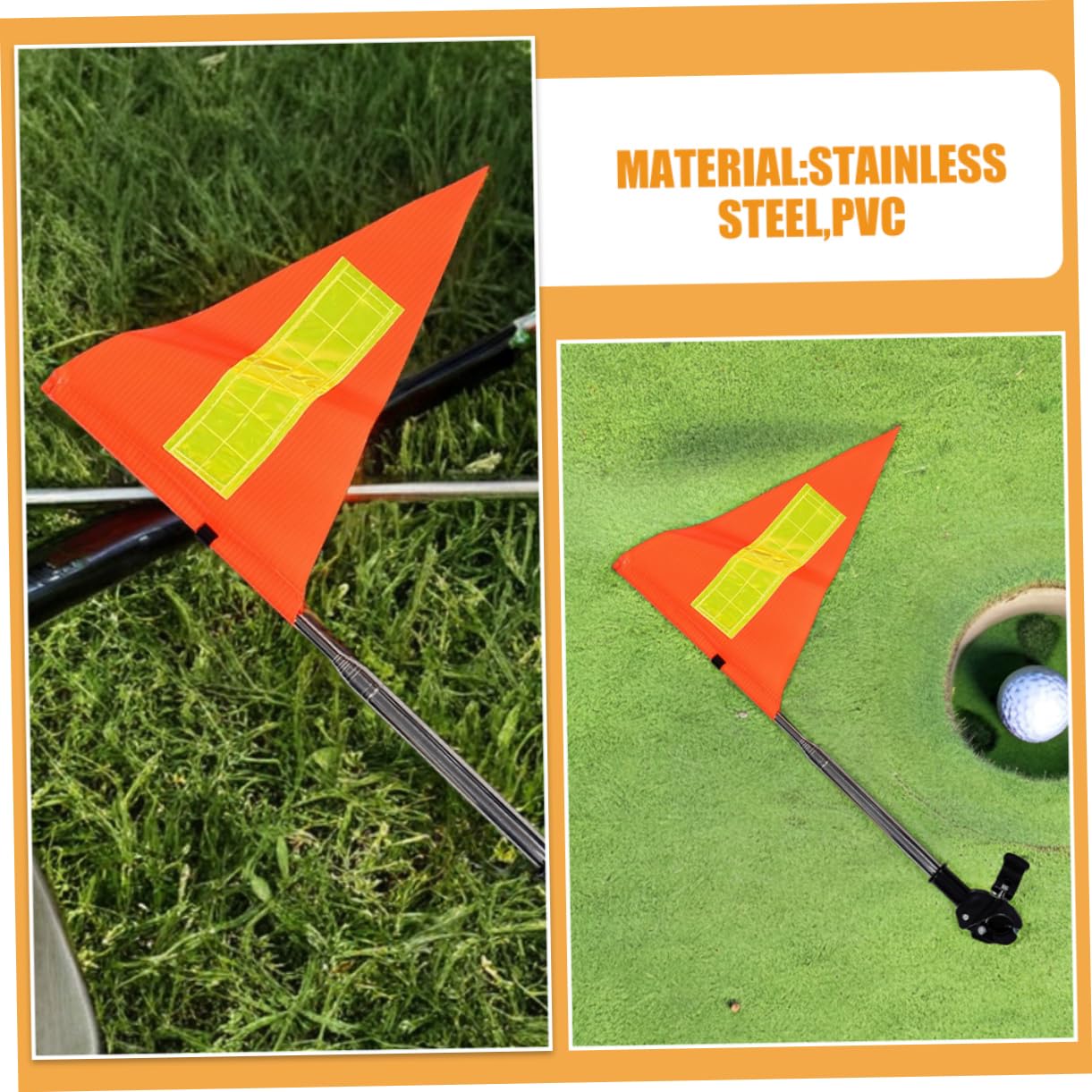 iplusmile 2piezas Bandera De Seguridad con Diseño Telescópico Ajustable Portabanderas para Carritos De Golf Banderas Reflectantes para Sillas De Ruedas y Bicicletas Color Naranja