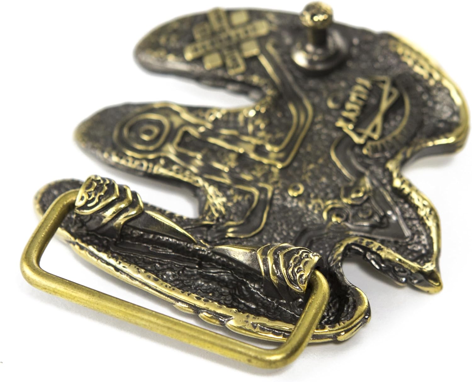 Belt buckle Falcon, Handmade sculptural solid brass belt buckle with hunting falcon