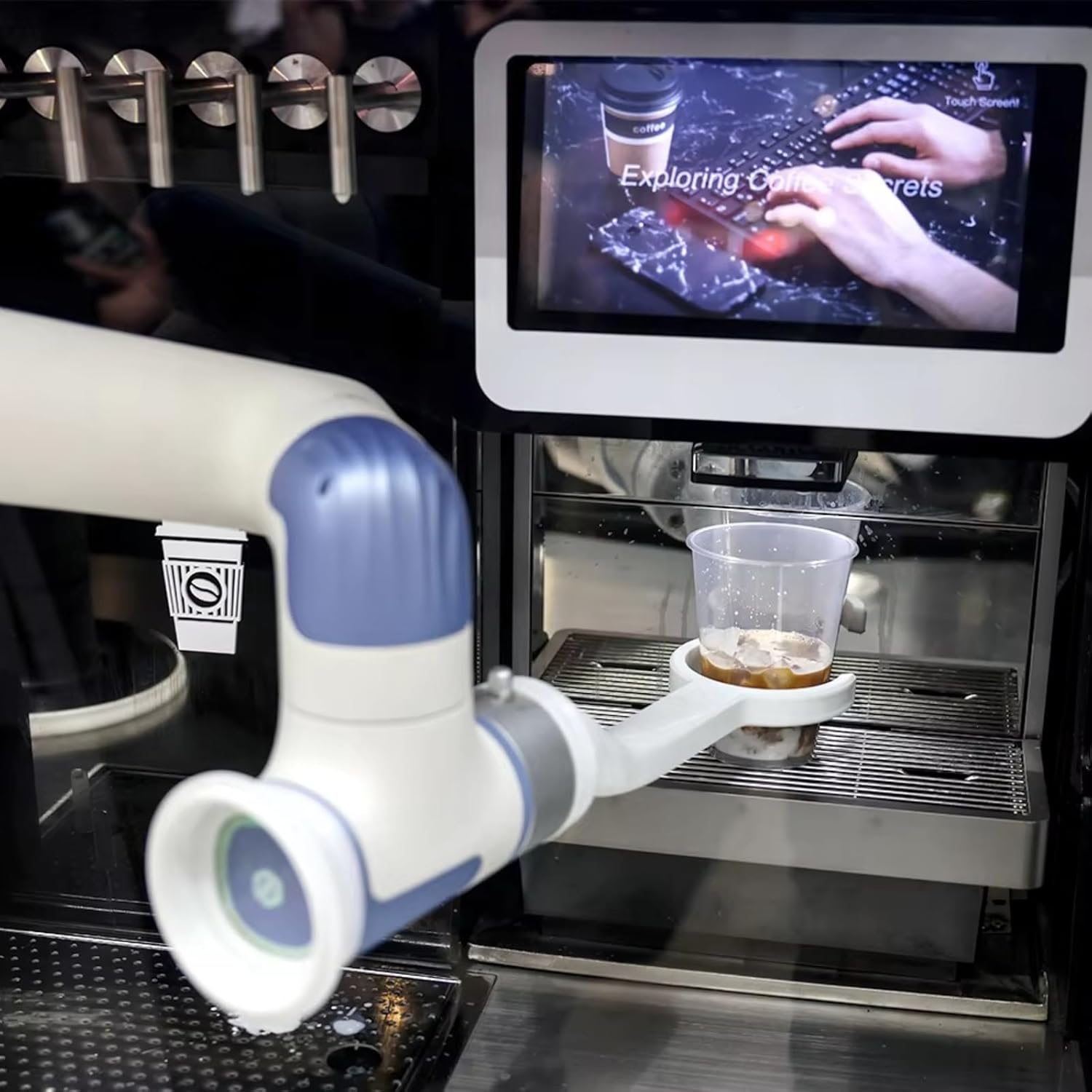 AI Coffee Robot Machine – Fully Automatic Coffee Vending System with Touchscreen, Smart Barista for Cafe, Office, Hotel, and Business Use
