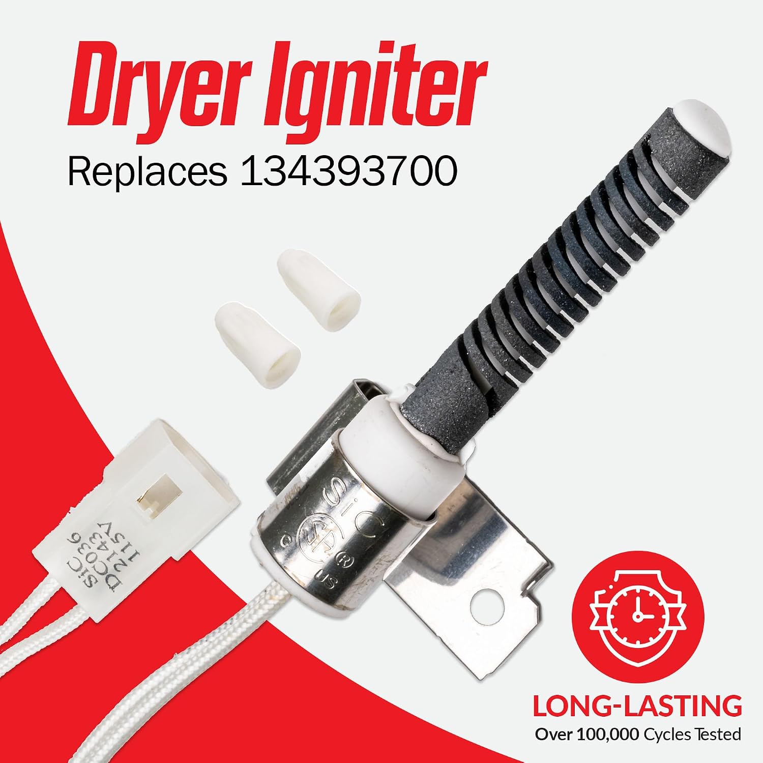Gas Dryer Igniter Compatible with 5318el3001a LG Igniter, 5318el3001b & we04x25996 - Dryer Replacement Parts for Samsung Or LG Washer and DryerMachine - GE Range Parts for Home Improvement (DC036KX)