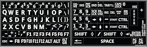 Miniatura 8 de 5Cinco Inglés US Large Cartas de impresión negro, amarillo, color blanco, Gray fondos pegatinas teclado 5Colores En Uno Fin