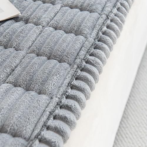 Miniatura 75 de vctops Funda de Sofá a Rayas de Pana Súper Suave Funda de Sofá Seccional Lavable Antideslizante Protector de Muebles para Niños Perros Mascotas, 1