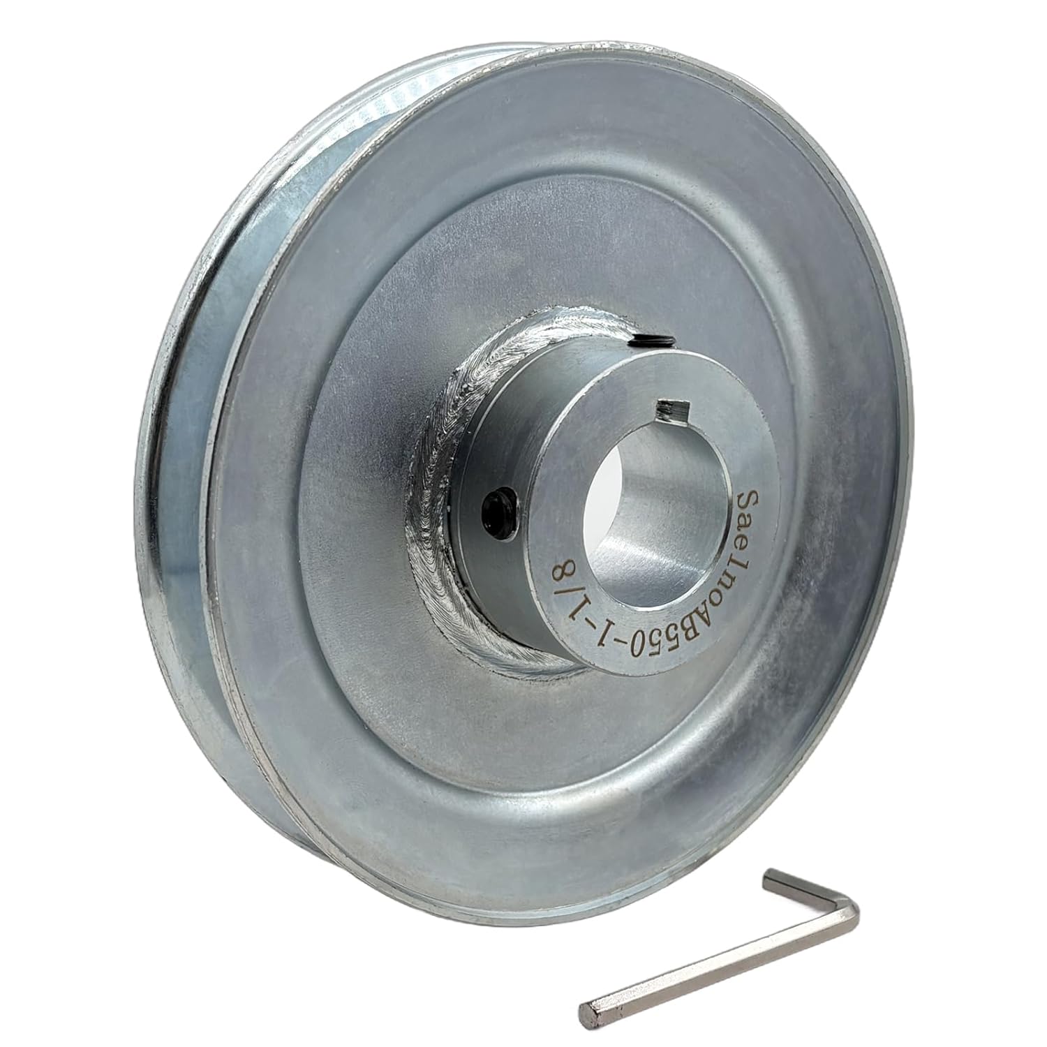 AB550-1-1/8 Single Groove Web Sheaves,5.5" OD 1 1/8 inch bore v Belt Pulley,Motor Pulley Carbon Steel for A B 5L 4L V-Belts
