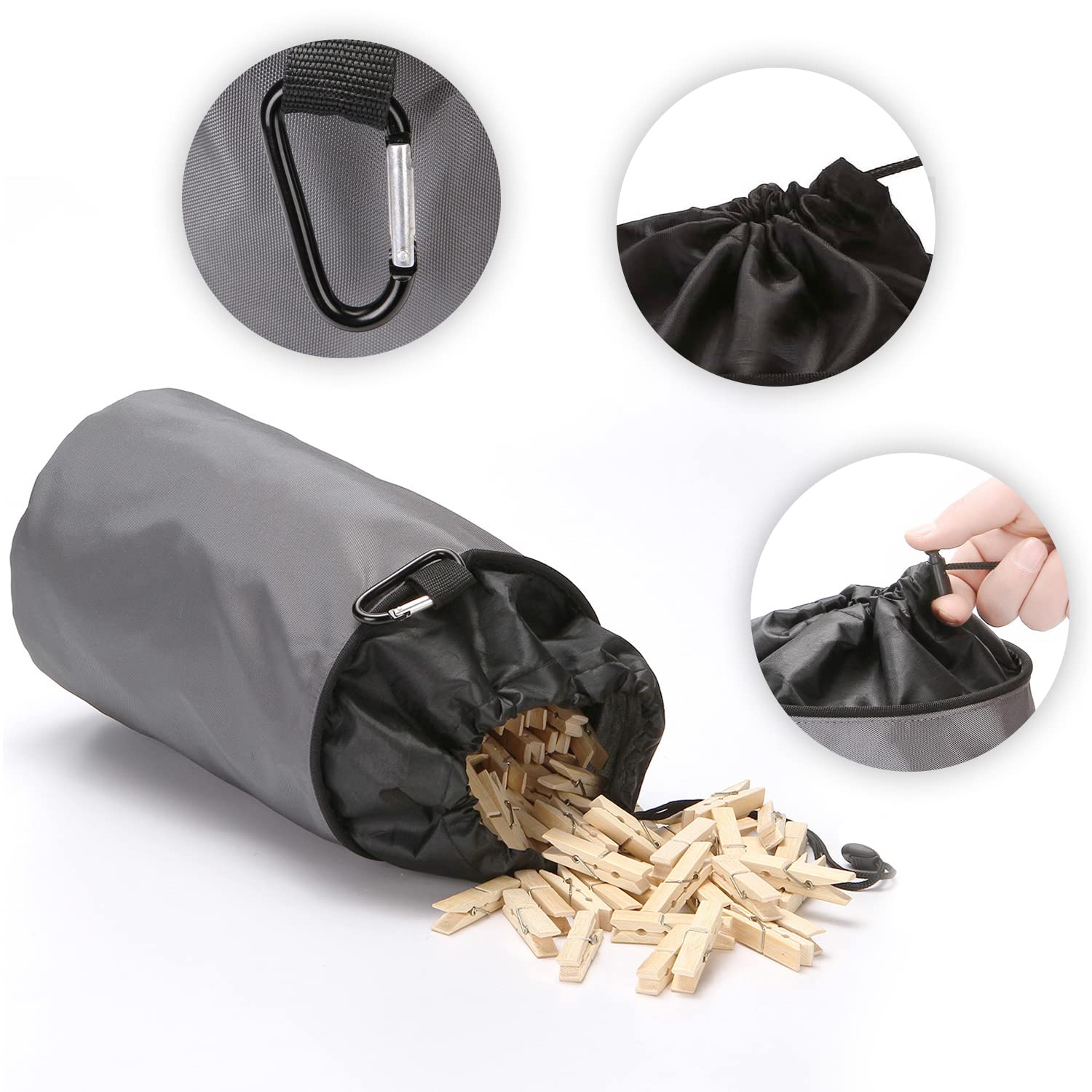 Sacchetto Per Mollette Da Bucato Con Gancio - Impermeabile, Tessuto Oxford Resistente - Foto 7