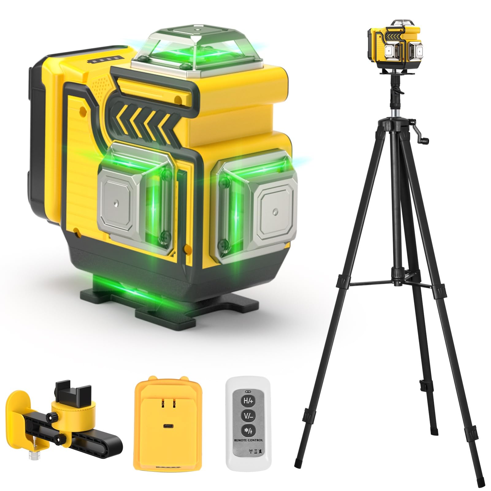Laser A Linee Incrociate 4D 360° | 16 Linee, Autolivellante, Con Treppiede, Batteria 3600mAh, Verde - Foto 6