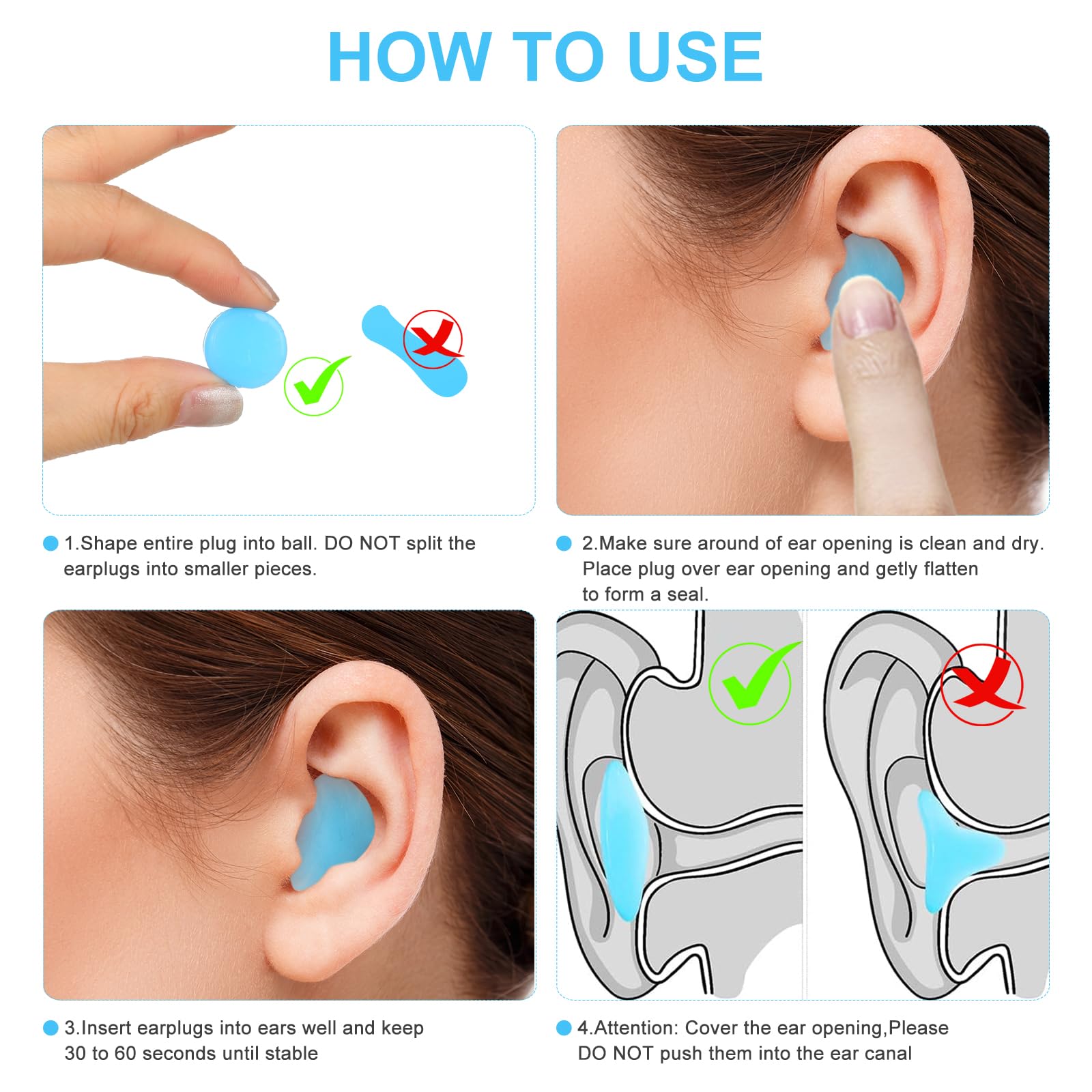12 Paia Di Tappi Per Le Orecchie Per Dormire, Riduzione Del Rumore, Tappi Per Le Orecchie In Silicone Morbidi, Modellabili E Riutilizzabili, Adatti Per Dormire, Russare, Nuotare, Aeroplani, Studiare