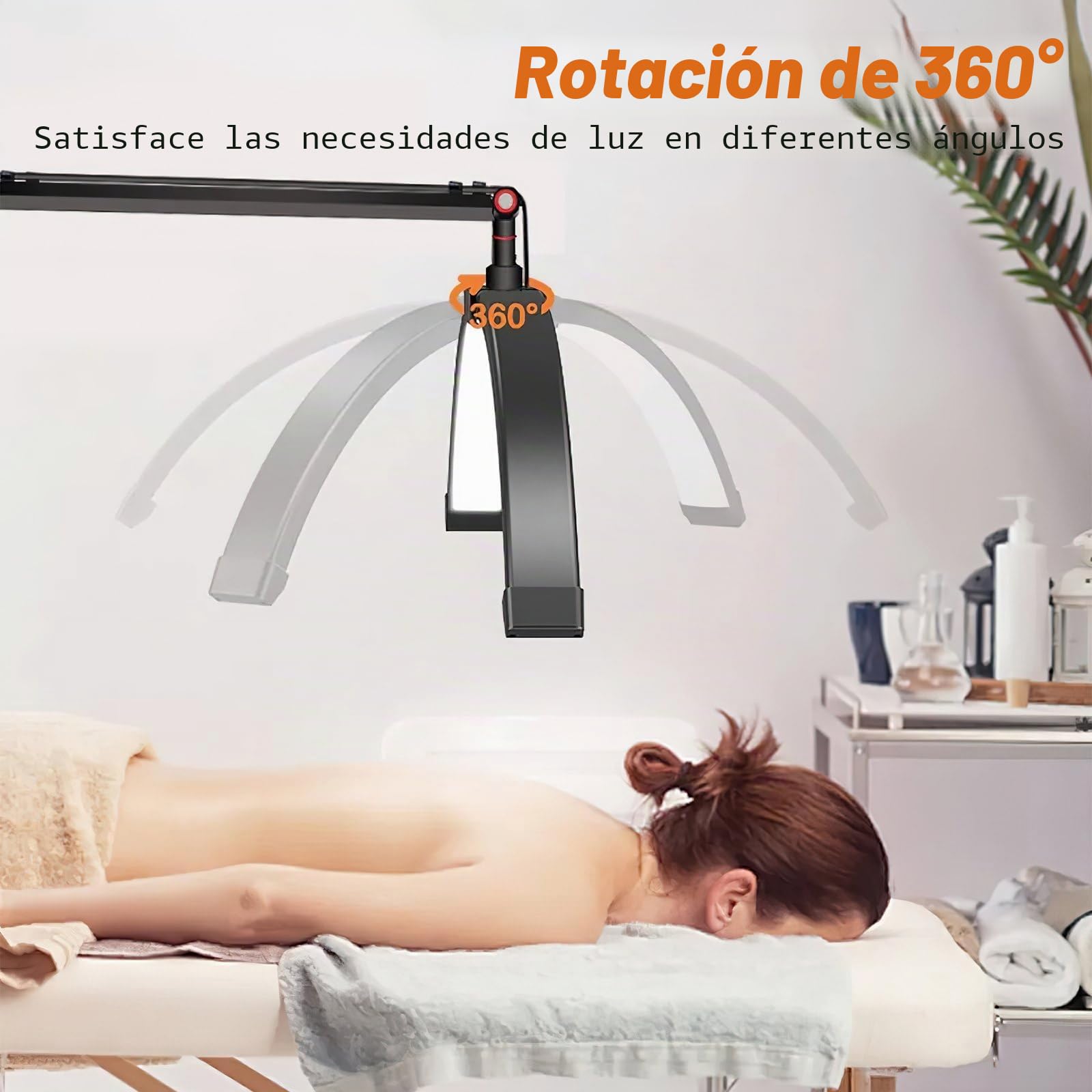 Lámpara LED de media luna para extensiones de pestañas y uñas: lámpara de pie profesional para el cuidado de los ojos