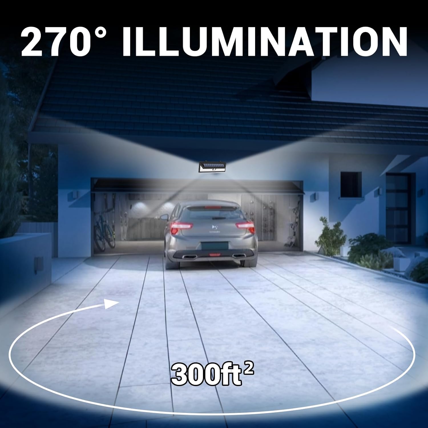 Magnetic Solar Lights Outdoor Waterproof, 118 LED Solar Wall Lights with Motion Sensor, IP65 Waterproof, 2400mAh Battery, Remote Control, Solar Outdoor Lights for Yard Driveway Fence Garage