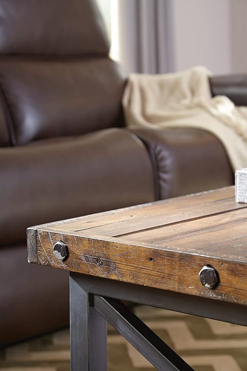 Curated visual reference: Visual Reference: Amazon Com Flexsteel Brown Rectangular Coffee Table With Metal Frame