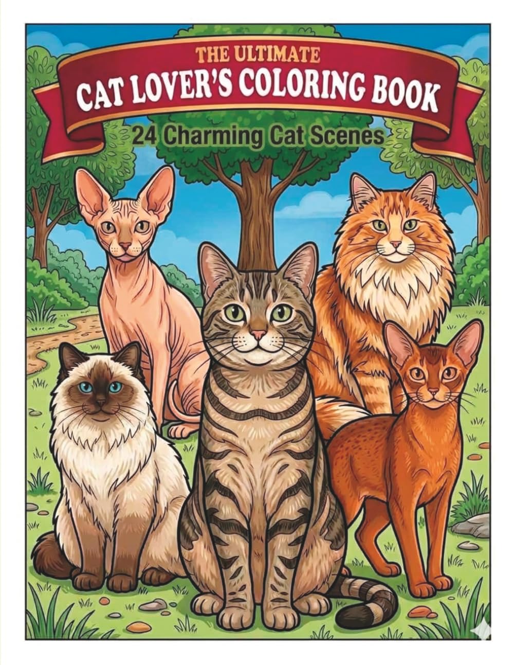 The Ultimate Cat Lovers Coloring Book: 24 Cozy and Charming Feline Designs, Featuring Persian, Maine Coon, Siamese, Bengal, Ragdoll & More