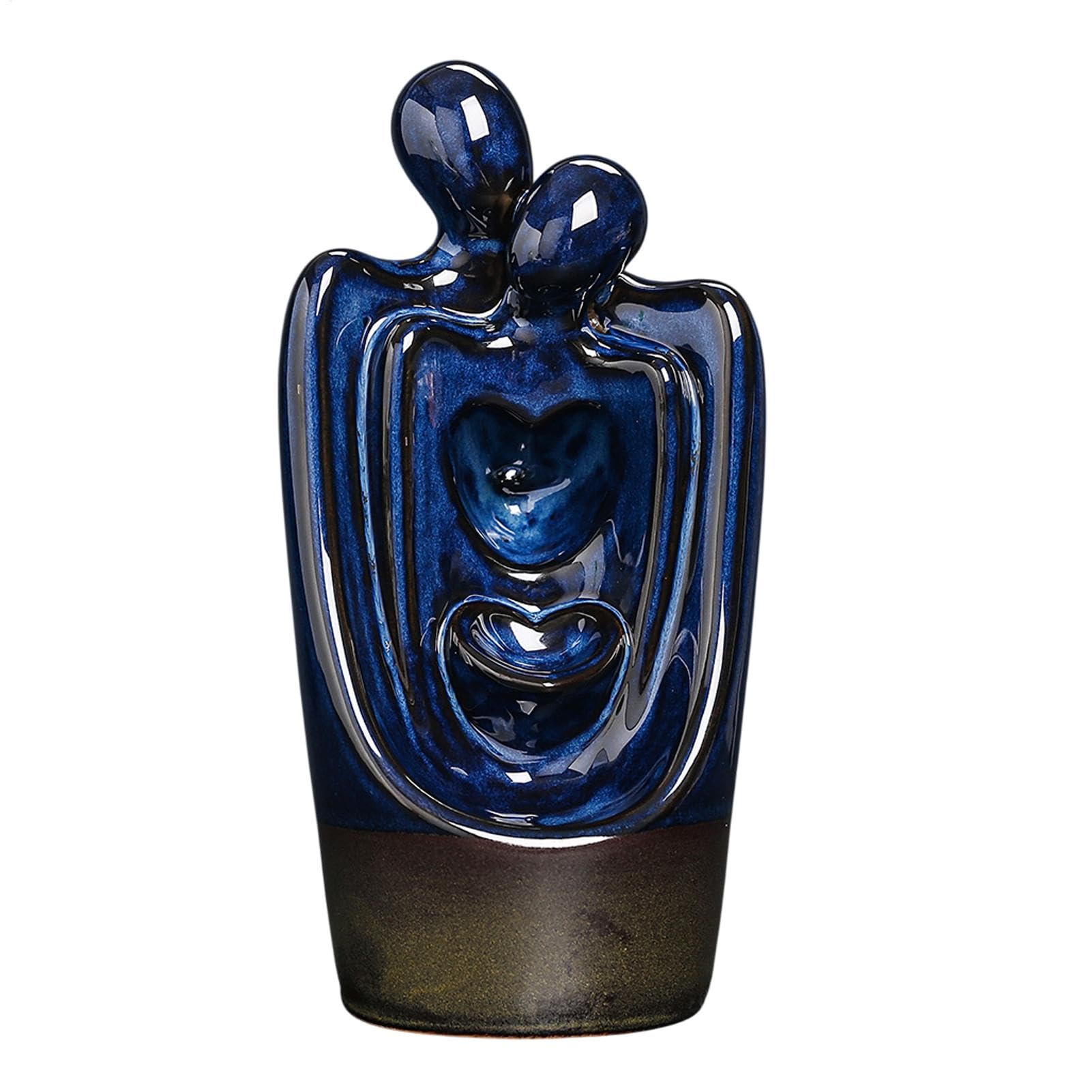 Porta incenso per coppie, romantico bruciatore di incenso in ceramica a cascata, coppia di bruciatori di incenso a riflusso per gli , porta coni di incenso decorativo per aromaterapia | Stufa per aromaterapia a riflusso centrotavola da tavolo, bruciatore