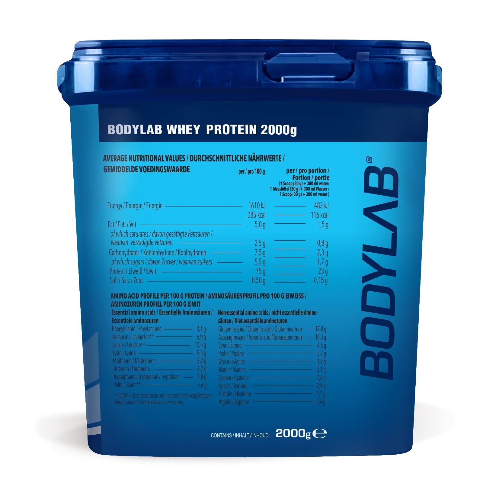 Bodylab24 Whey Protein Pulver, Vanille, 2kg