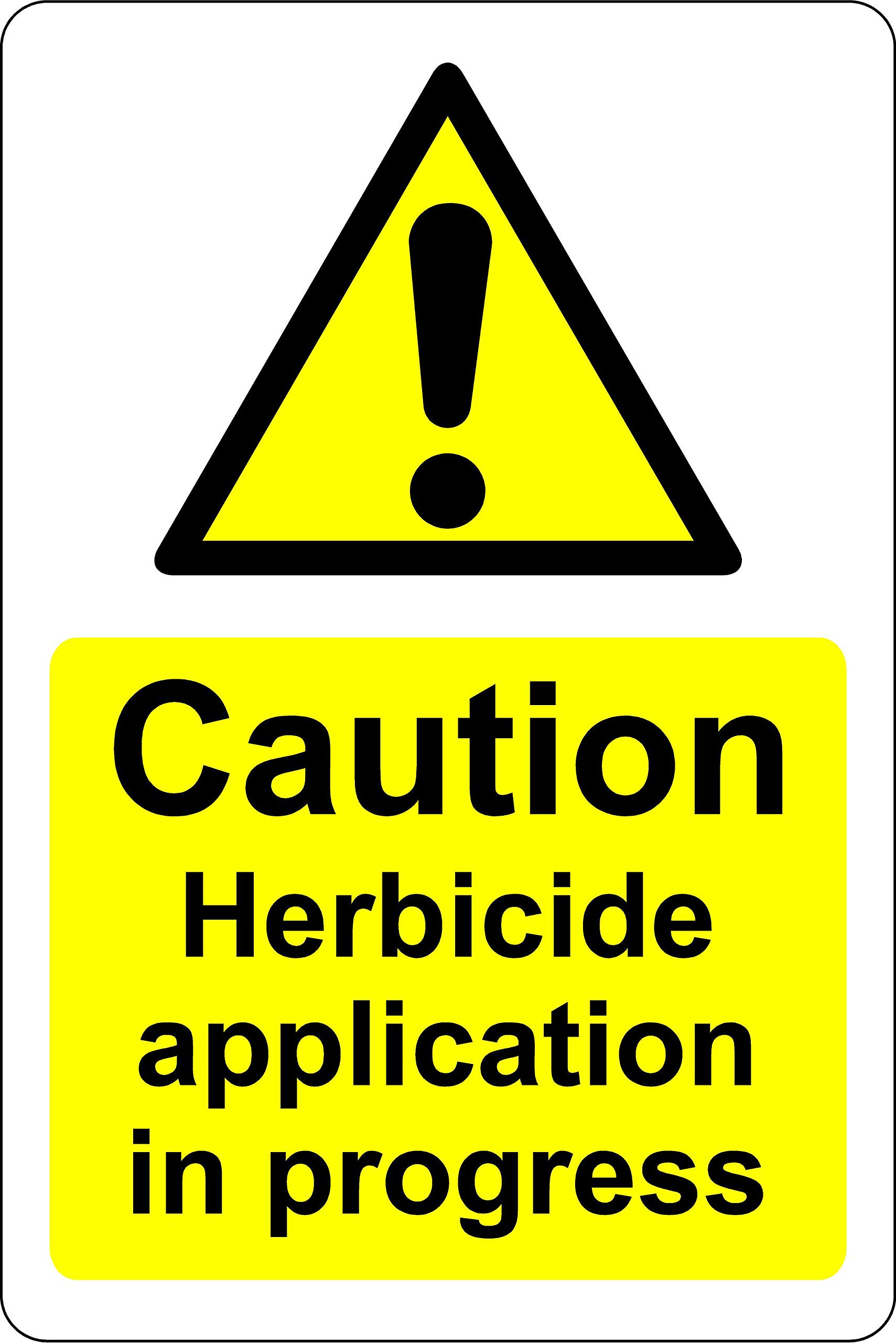 Kpcm Display Ltd Caution Herbicide Application In Progress Farm Safety Sign - 1.2Mm Rigid Plastic 300Mm X 200Mm