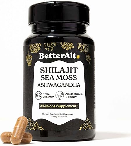Shilajit todo en una cápsula con musgo marino, ashwagandha, musli seguro, todos los beneficios en una cápsula, aumenta la resistencia y la energía,