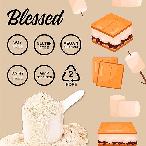 Miniatura 3 de BLESSED Proteína vegana en polvo  Batido de proteína a base de plantas en polvo de reemplazo de comidas  0.81 oz de proteína de guisante en polvo