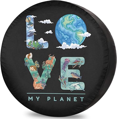 Fundas de neumáticos de repuesto para remolque de caravana, Love My Planet Ecology, resistentes a la intemperie, a prueba de polvo, universales para