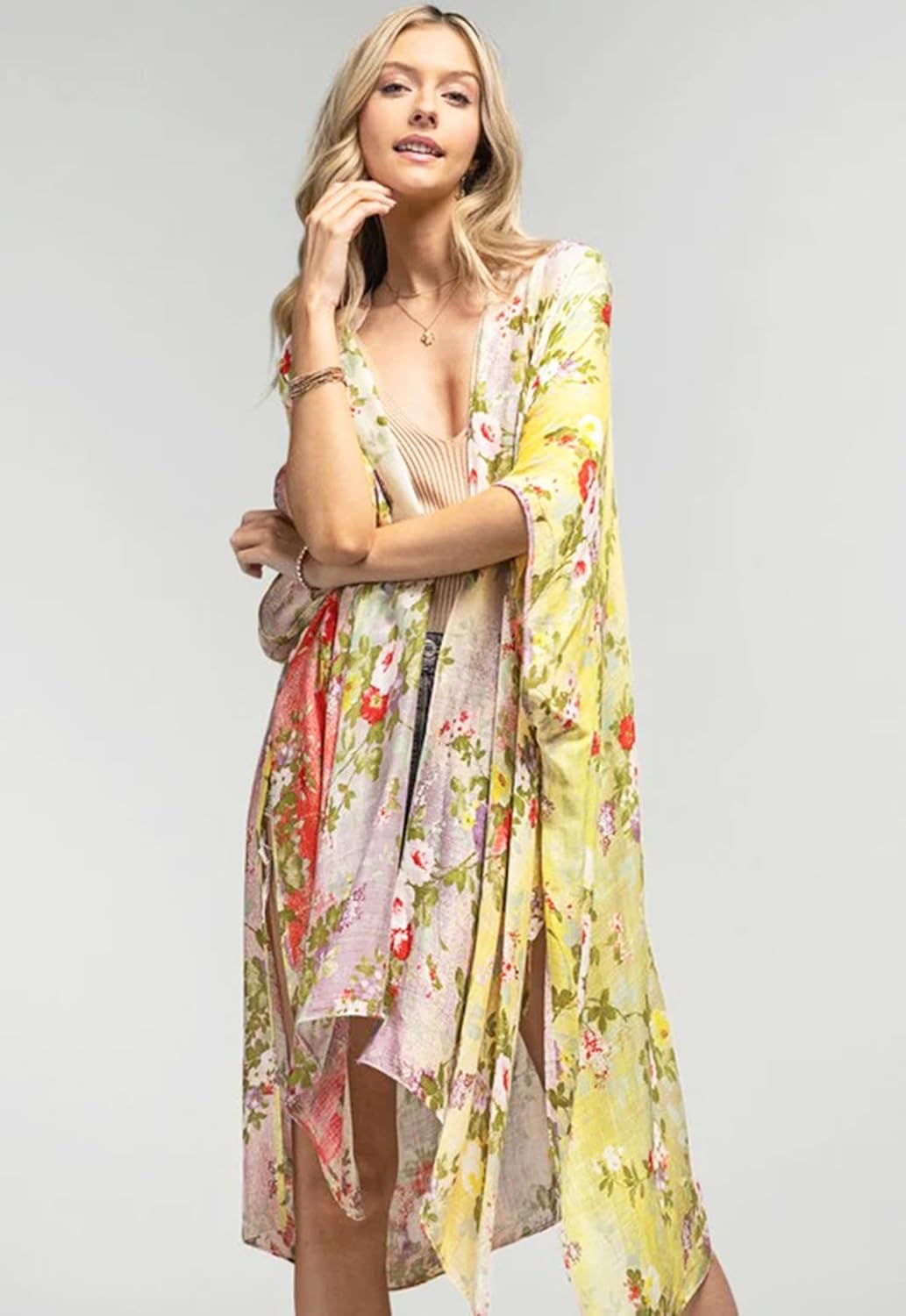 Beautiful Nomad Women's Kimono Swimsuit Coverups Beach Floral Casual Cardigan Bathing Suit Cover Up for Summer Swimwear - Image 5