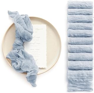 Ling's Moment 19x19 Inch Cheesecloth Napkins Set of 10 Dusty Blue Napkins