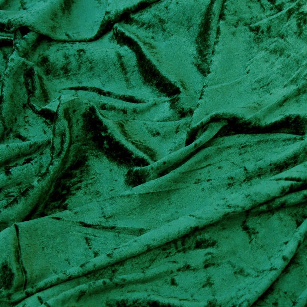 Crushed Velvet Fabric 59" Wide - Premium Velvet Material for Upholstery, Home Decor - Available in Gold, Black, Green, Blue, White, Red, Silver - Fabric by The Metre (Forrest Green, 1m)