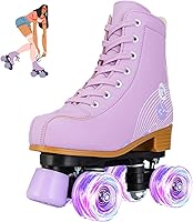 Vista 1 de jessie Roller Skates Women and Girl, PU Leather Light up Adult Roller Skates, Cute Adjustable Four-Wheel Beginner Women Roller Skates Outdoor Indoor