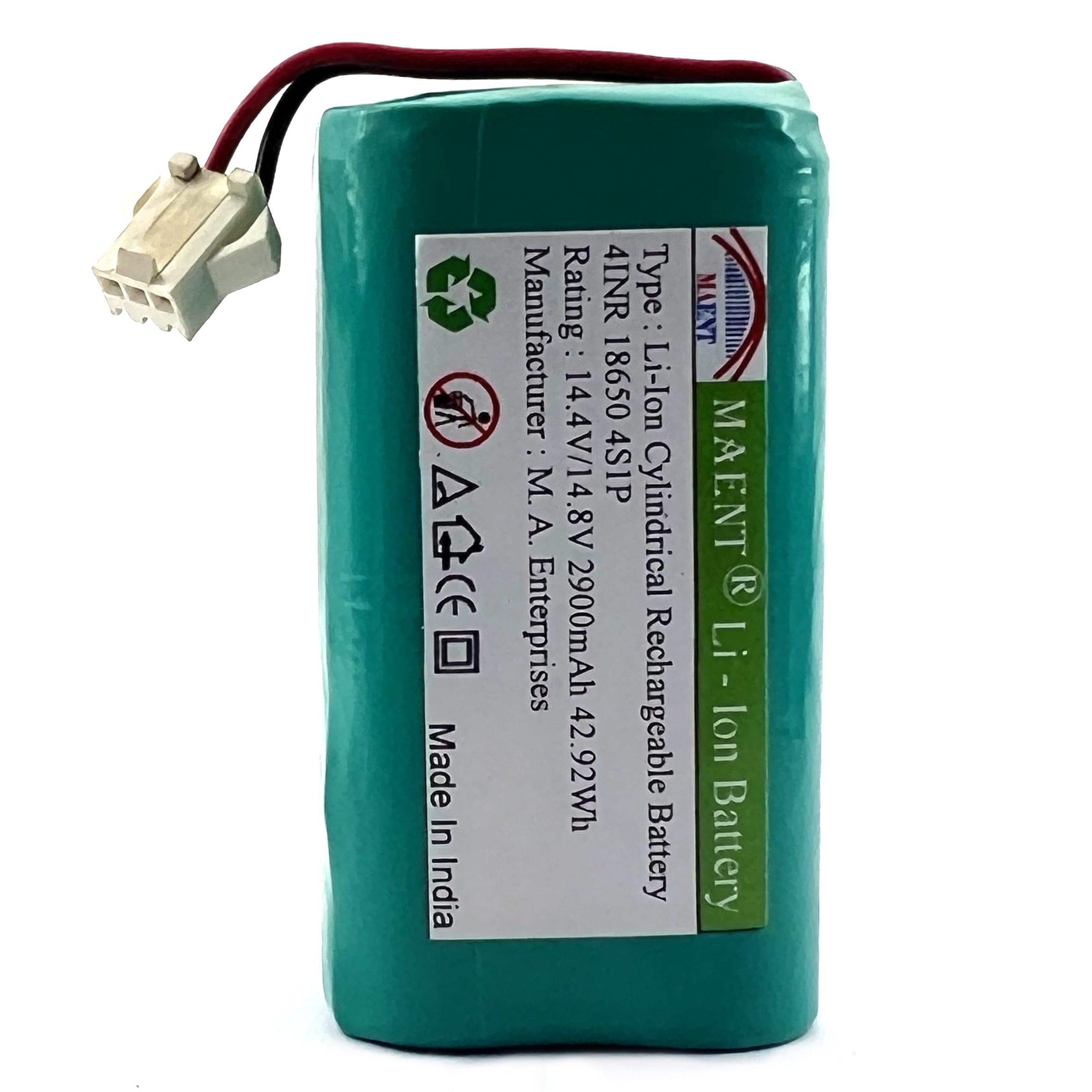 14.8V 18650 Lithium ion 14.6V Rechargeable Battery Pack 4S1P 16.8V Battery for Project Work Industrial Equipment Robotic Vacuum Cleaner Milagrow Redhawk Floor Cleaner Eufy robovac (2900 mah)-image-29