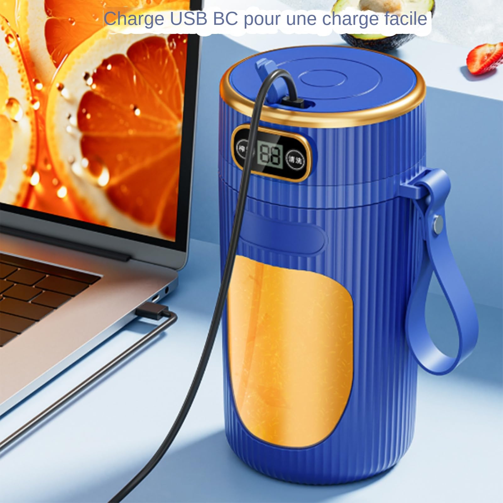 Estrattore Di Succo Portatile | Di Succo Compatta - Bottiglia Mixer Elettrica Compatta per Shakes Proteine, Preparazione di Pasti, Escursioni, Picnic, Sport, Spiaggia e Cucina