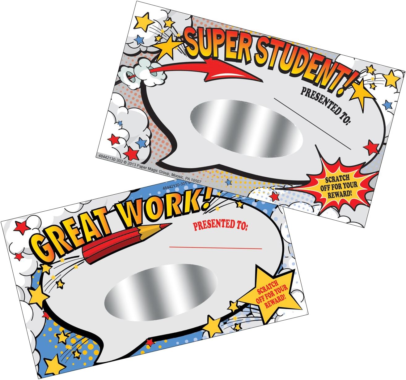 Eureka Back to School 'Super Student' Scratch Off Student Awards, 24pc, 3.5'' W X 6'' H