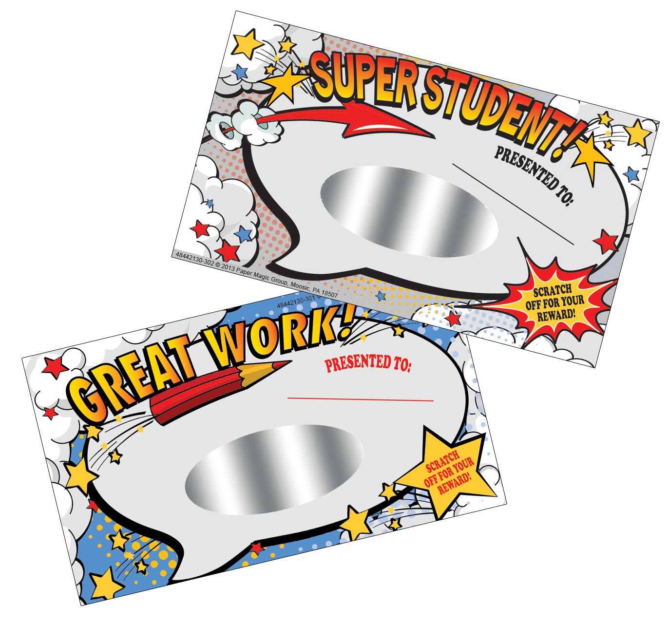 Eureka Back to School 'Super Student' Scratch Off Student Awards, 24pc, 3.5'' W X 6'' H