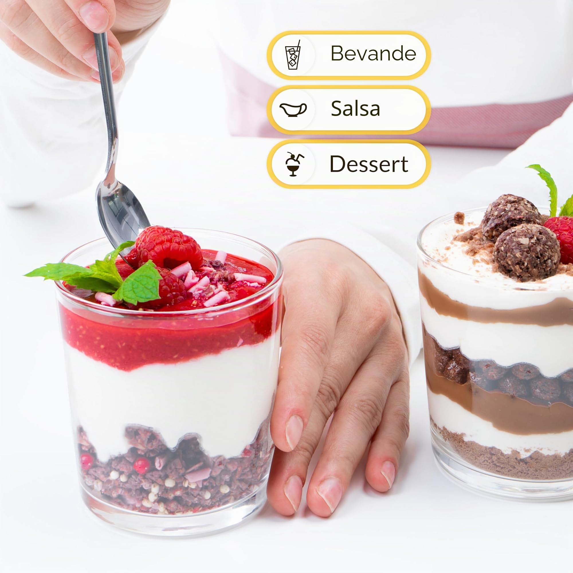 KONZEPT Set di Bicchieri da Dessert in Vetro da 300 ml, Ideali per Gelato o Yogurt