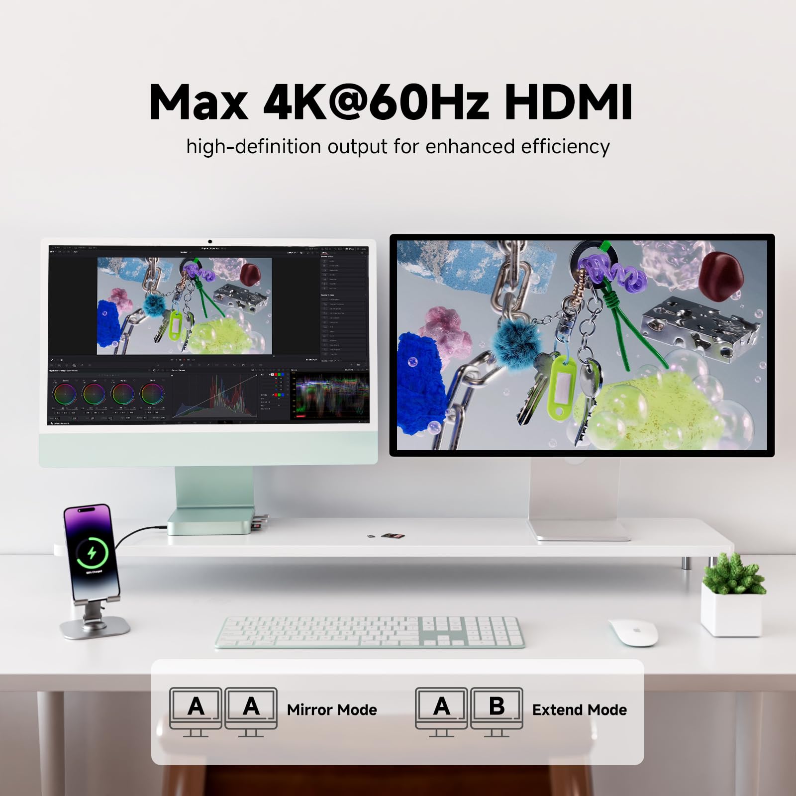 Minisopuru iExpandMate DS802PRO iMac Accessories with 4K@60Hz HDMI